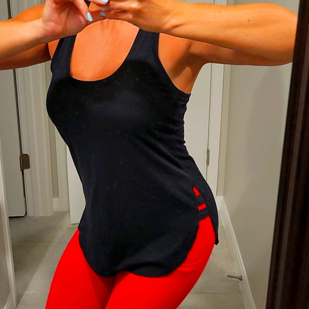 Used Fabletics Workout Tank side cutouts Med